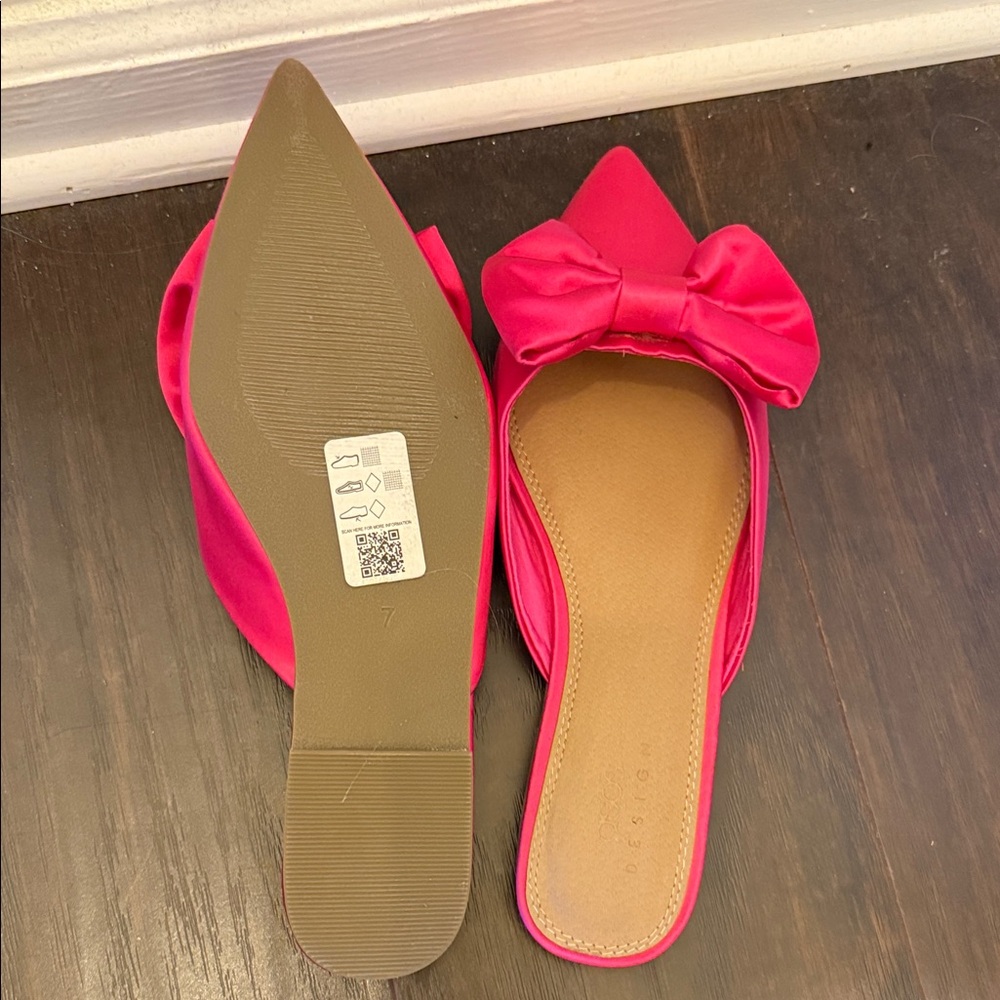 ASOS Fuchsia Bow Mules - Picture 7 of 7